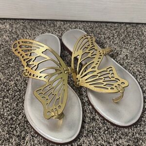 Sophia Webster Gold Butterfly Sandals